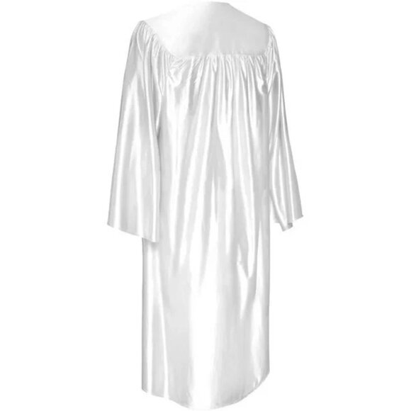 Unbranded Other - NEW Adult L White Satin Graduation Cap & Gown With Tassel
